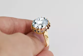 Ring Zircon 8K žluté zlato Vintage style vrc035x-zi Art Deco